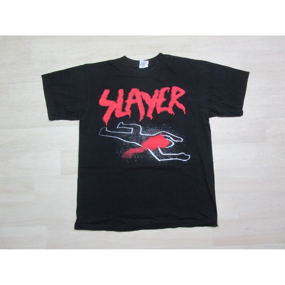Slayer Vintage T Shirt (L) 1990's Winterland Crime Scene Chaulk Outline Metal